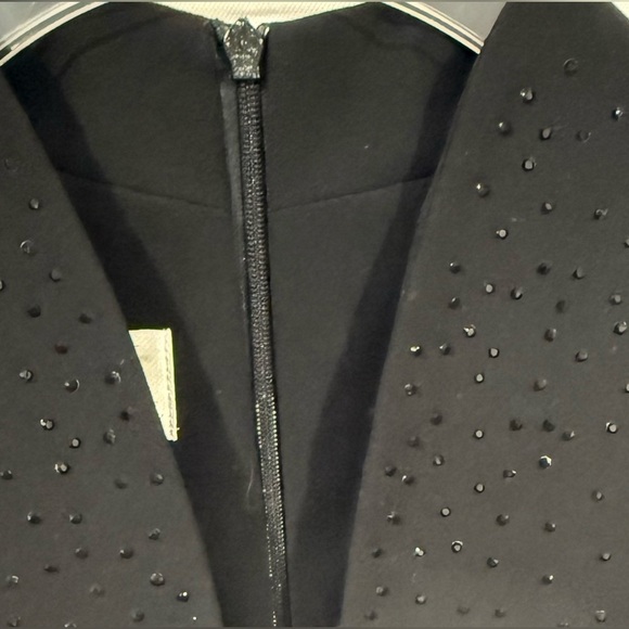 Jones New York Embellished V Neck Midi Sleeveless Spilt Hem Dress Black Size 4 - Picture 4 of 10